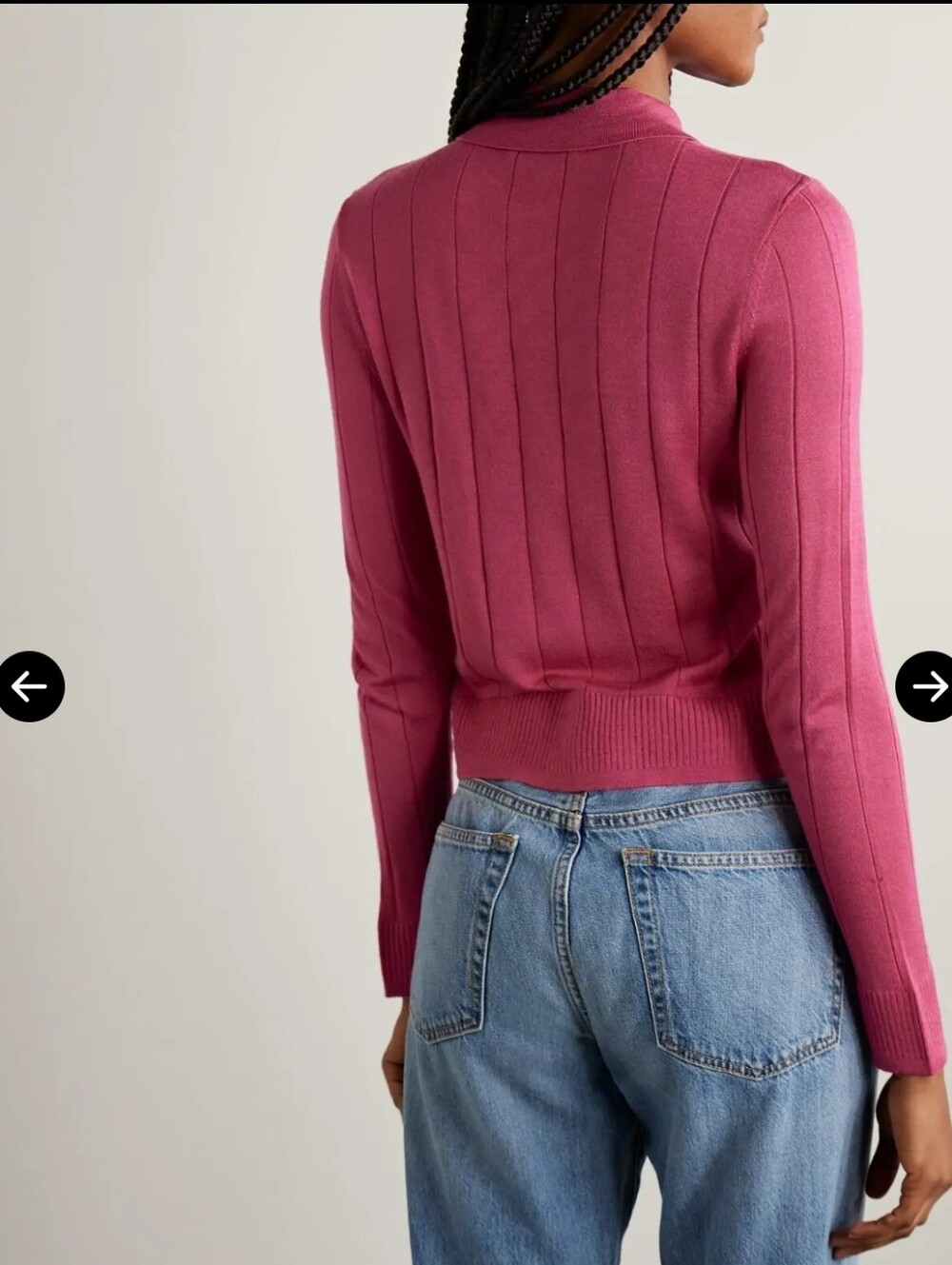 RE/DONE Caroline Ribbed Merino Wool And Silk Cardigan - Picture 7 of 13